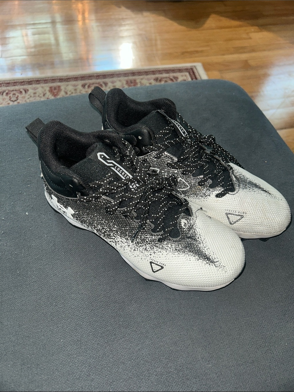 Kids Black & White Athletic Sneakers / Cleats